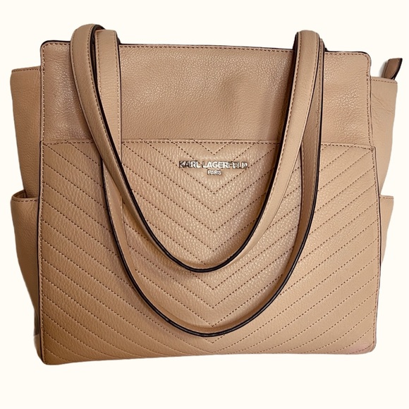 Karl Lagerfeld Handbags - Karl Lagerfeld Pink Leather Satchel Tote Handbag